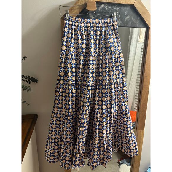 Zara Geometric Print Tiered Maxi Skirt - Picture 7 of 8